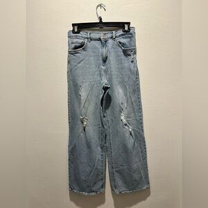 Levi’s High Rise Baggy Jeans Youth 16 Distressed Wide Leg Denim